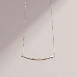14k Solid Gold Bar Pendant Necklace, Ely