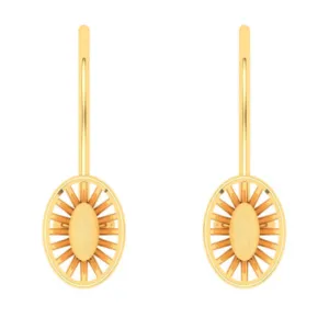 14KT Oval Shape Gold Drop Earring From Amazea Collection