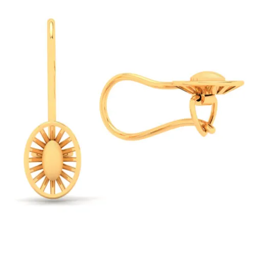 14KT Oval Shape Gold Drop Earring From Amazea Collection
