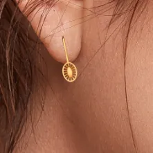 14KT Oval Shape Gold Drop Earring From Amazea Collection