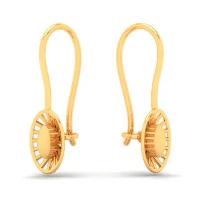 14KT Oval Shape Gold Drop Earring From Amazea Collection
