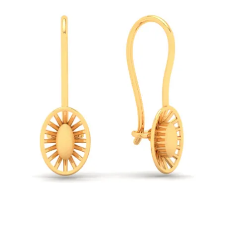 14KT Oval Shape Gold Drop Earring From Amazea Collection