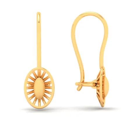 14KT Oval Shape Gold Drop Earring From Amazea Collection