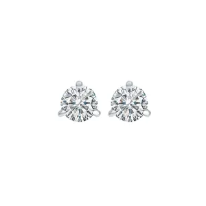 14KT White Gold & Diamond Classic Book Round Stud Earrings  - 1/3 ctw