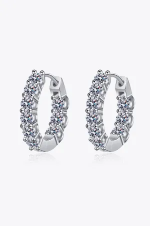 1.8 Carat Moissanite Hoop Earrings