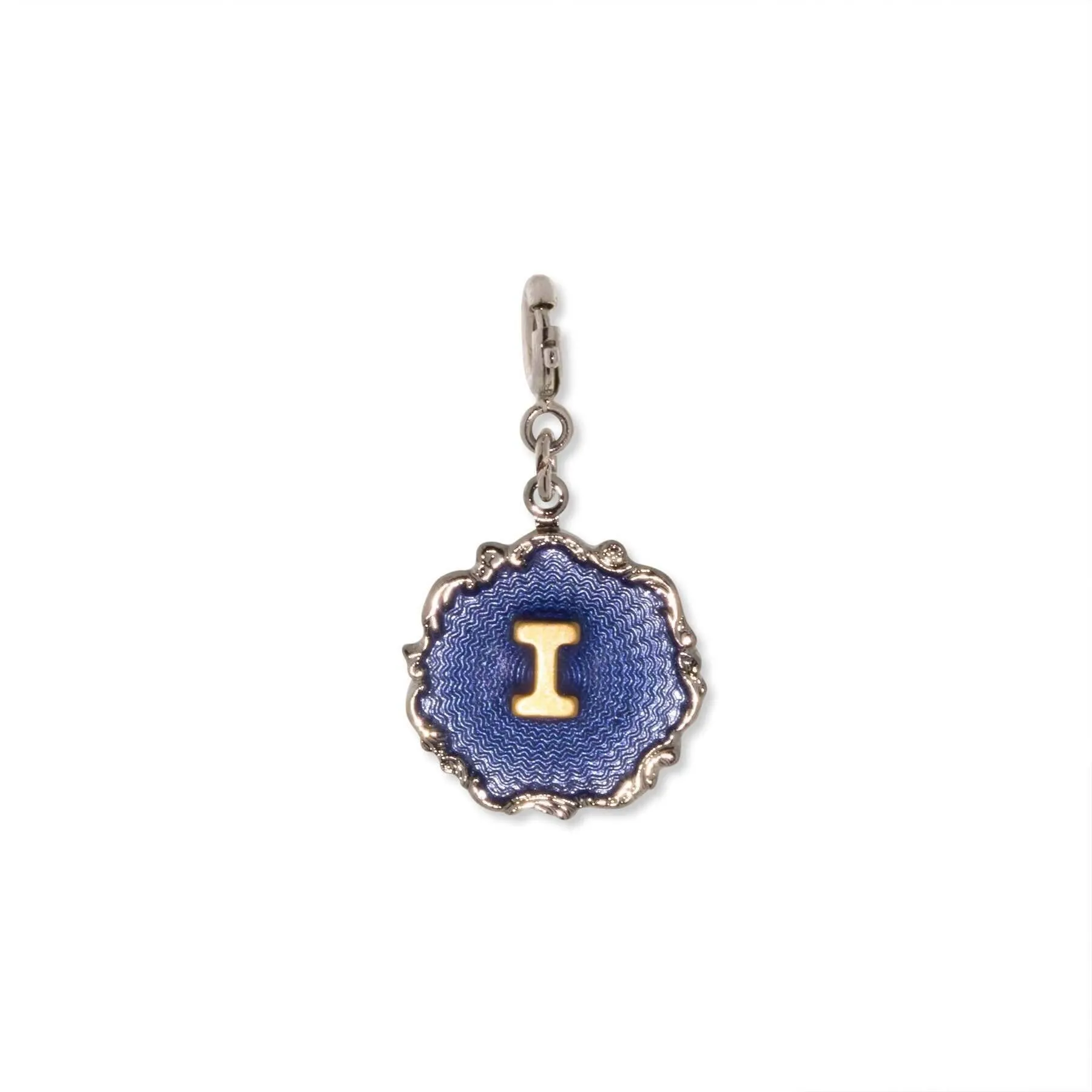 1928 Jewelry Sunburst Blue Enamel Initial Charm