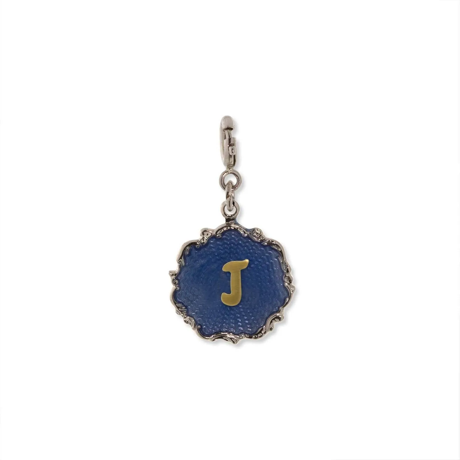 1928 Jewelry Sunburst Blue Enamel Initial Charm