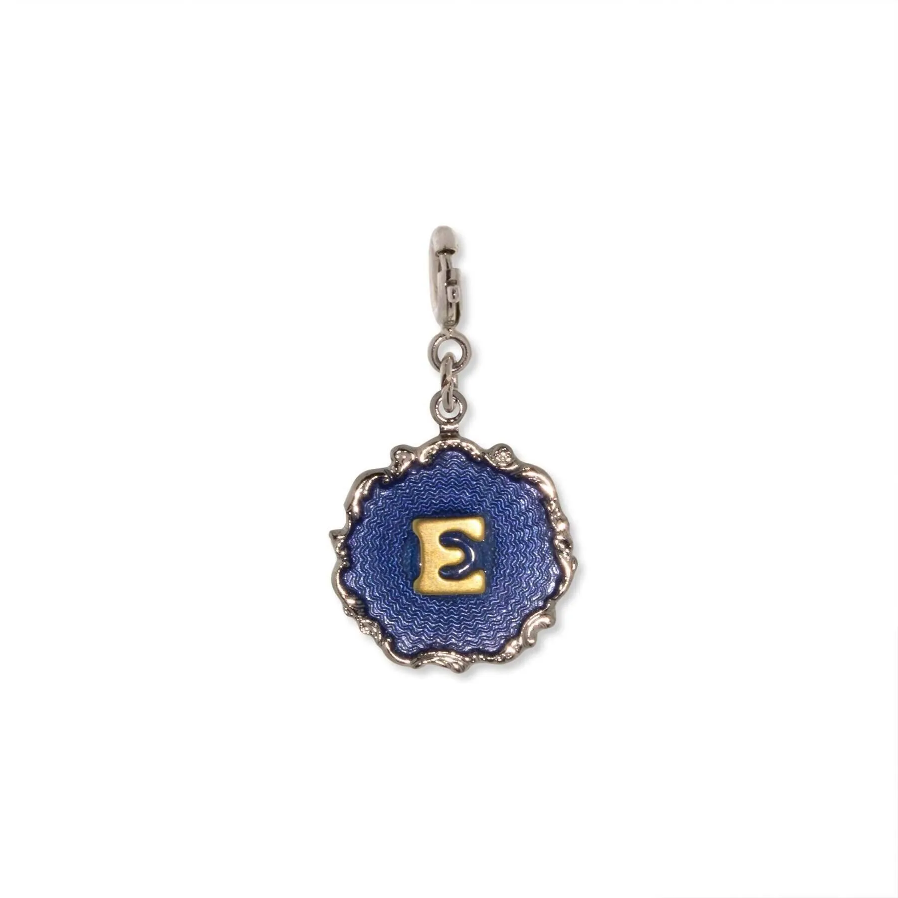 1928 Jewelry Sunburst Blue Enamel Initial Charm