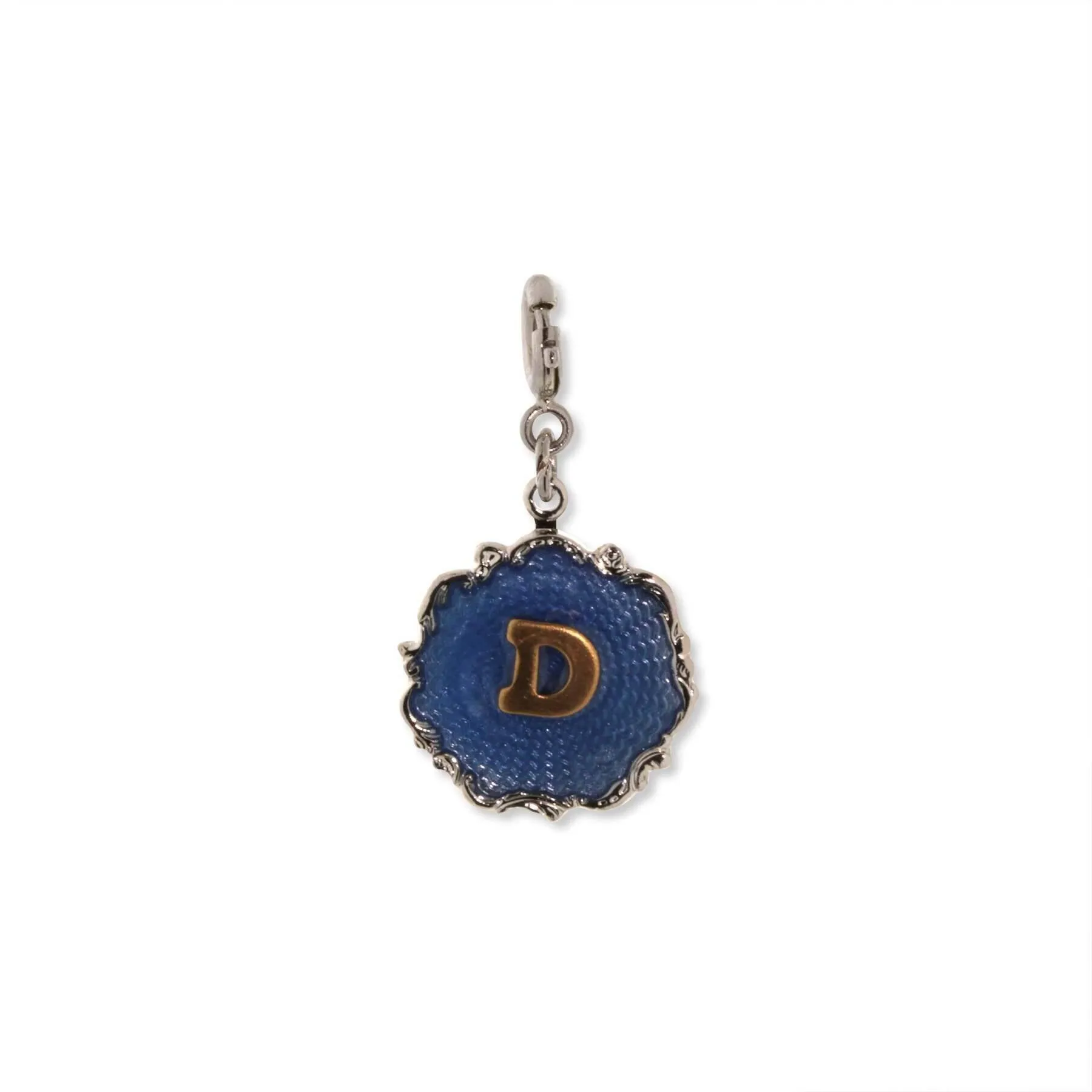 1928 Jewelry Sunburst Blue Enamel Initial Charm