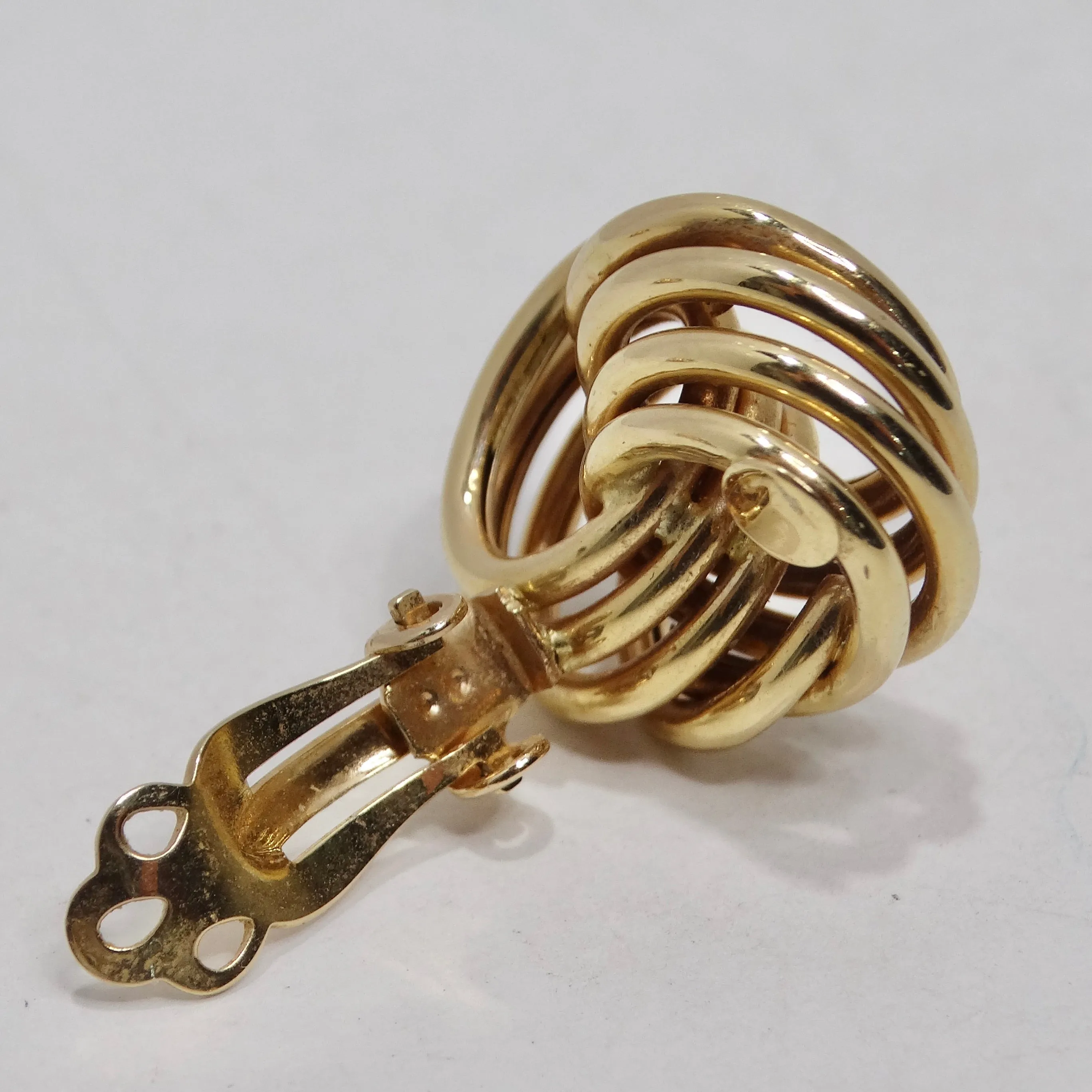 1970s Tiffany Inspired 14K Gold Clip On Earrings