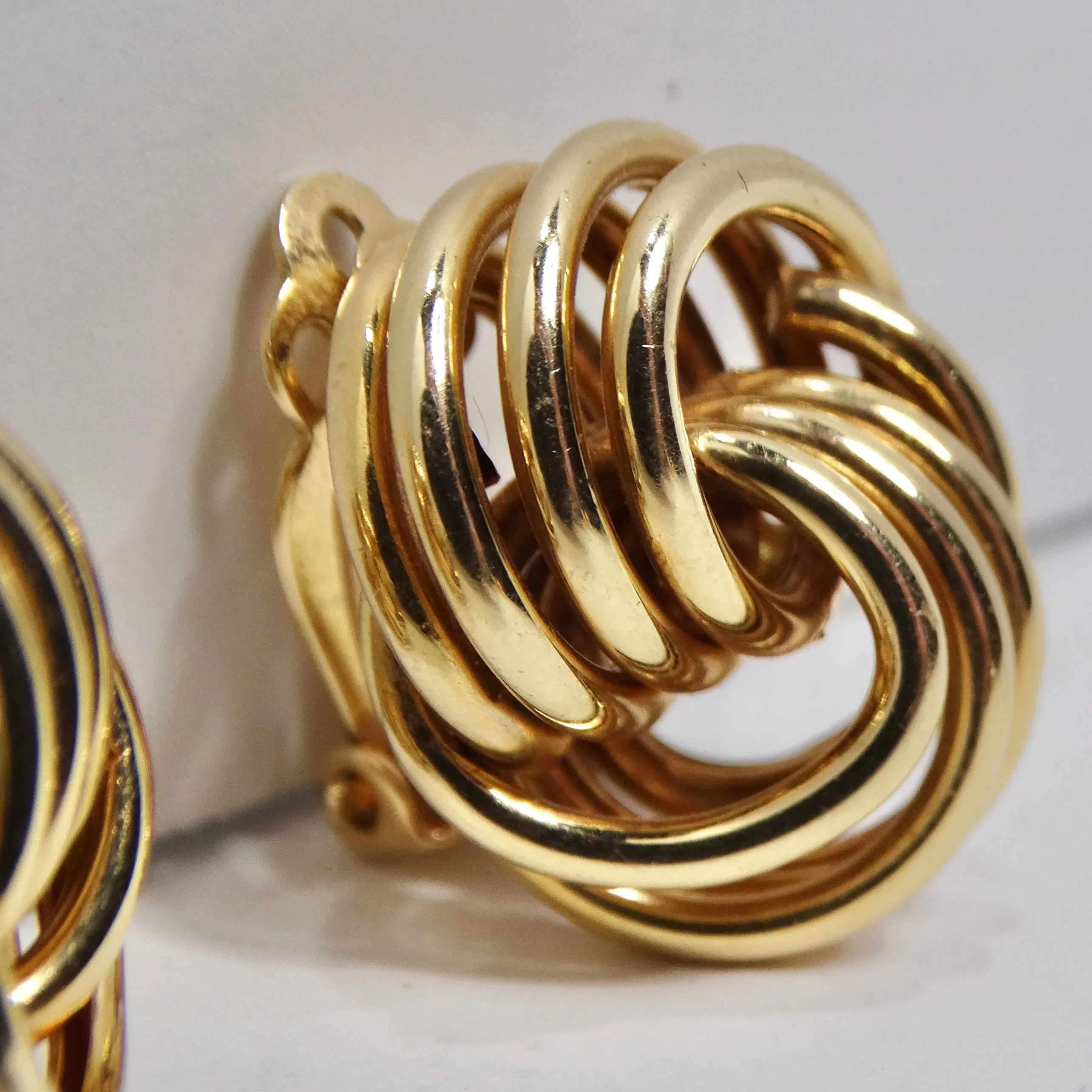 1970s Tiffany Inspired 14K Gold Clip On Earrings
