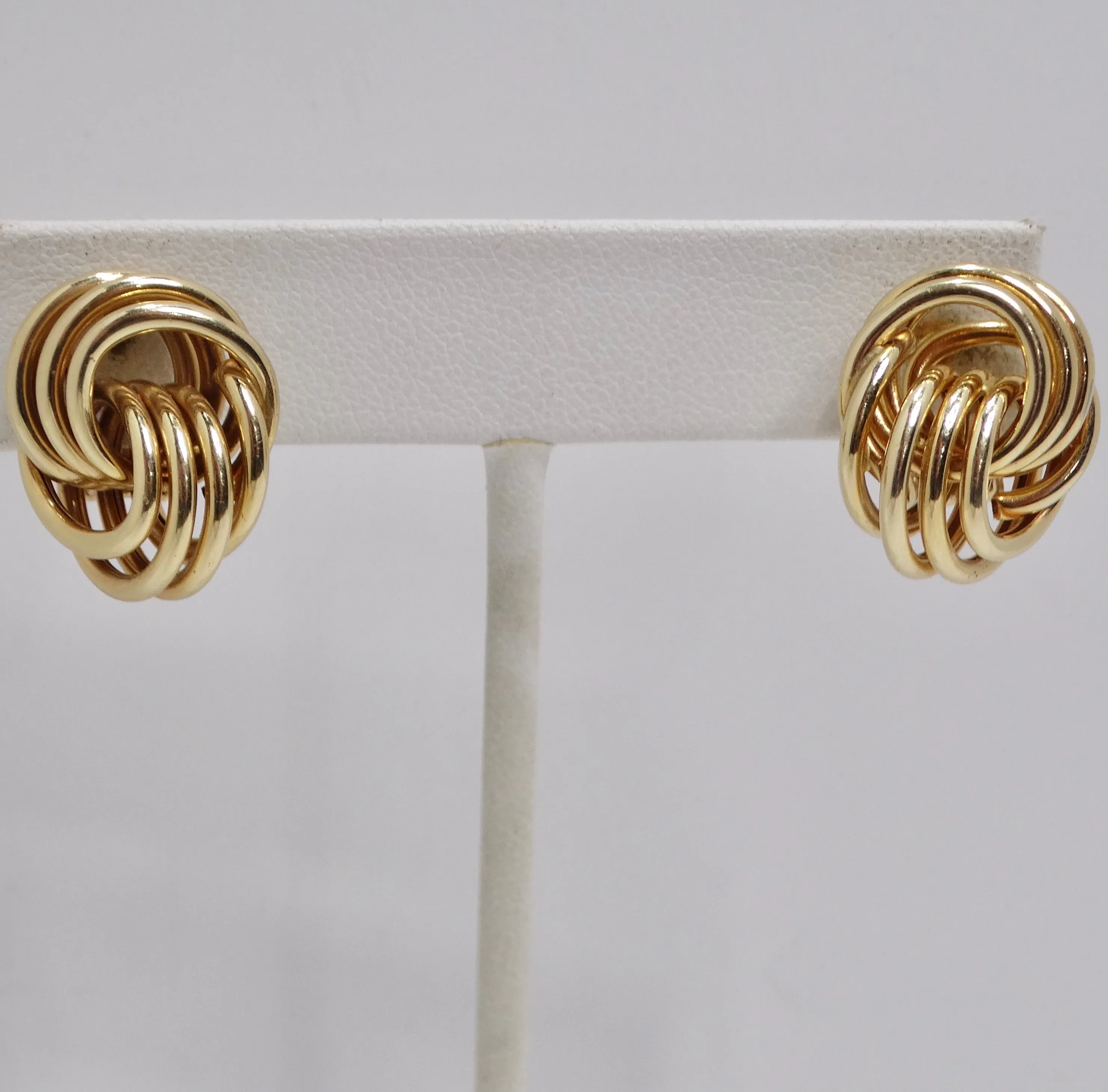 1970s Tiffany Inspired 14K Gold Clip On Earrings