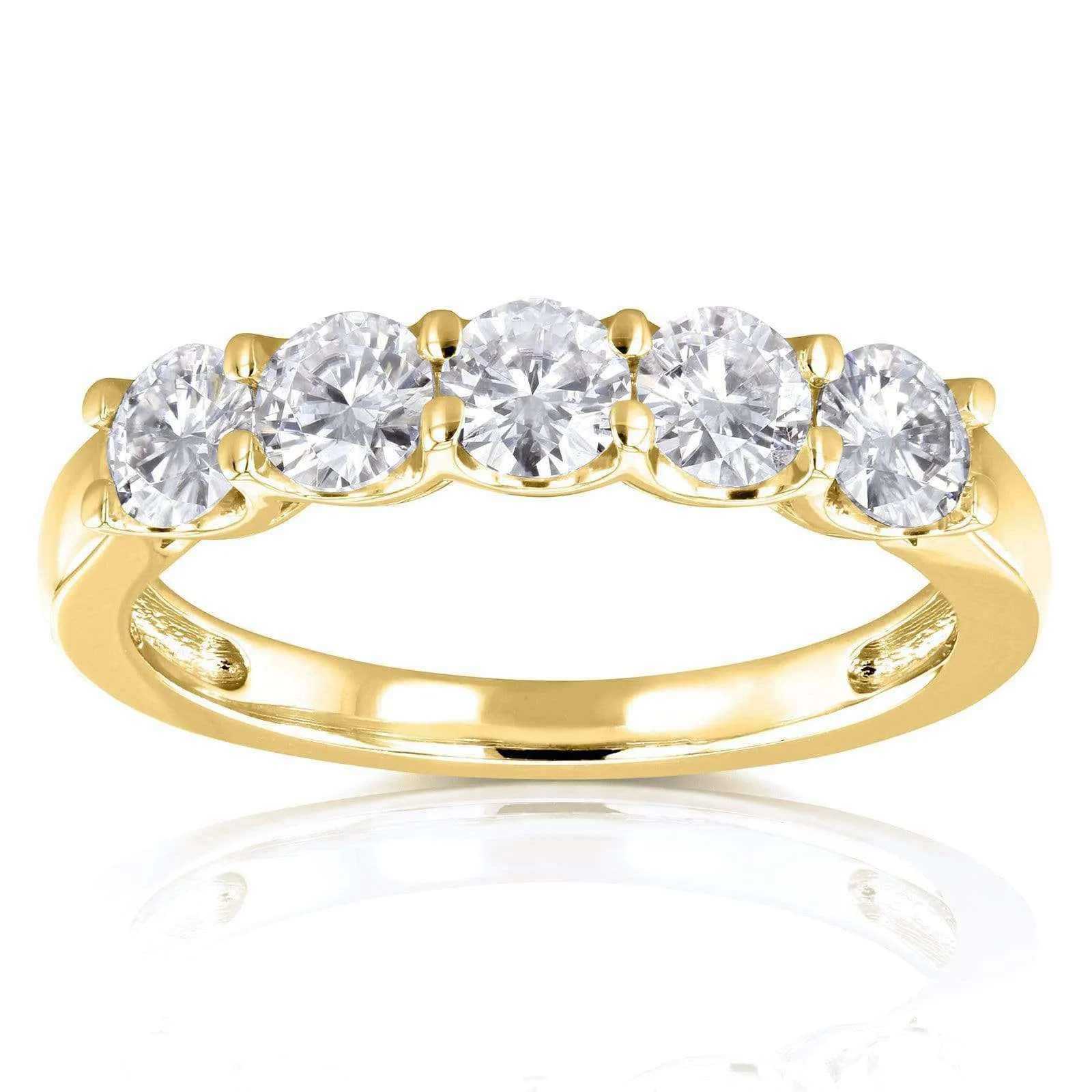 1ct Five Stone Natural Diamond Band - 14k Yellow