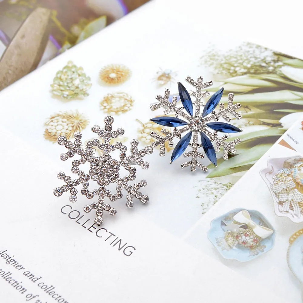 2 Styles Avaibale Rhinestone Snowflake Brooch