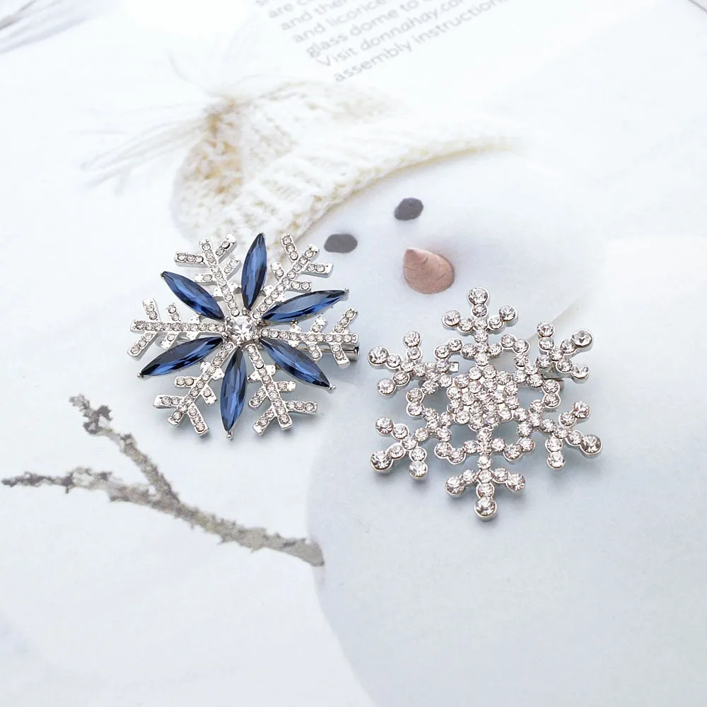 2 Styles Avaibale Rhinestone Snowflake Brooch