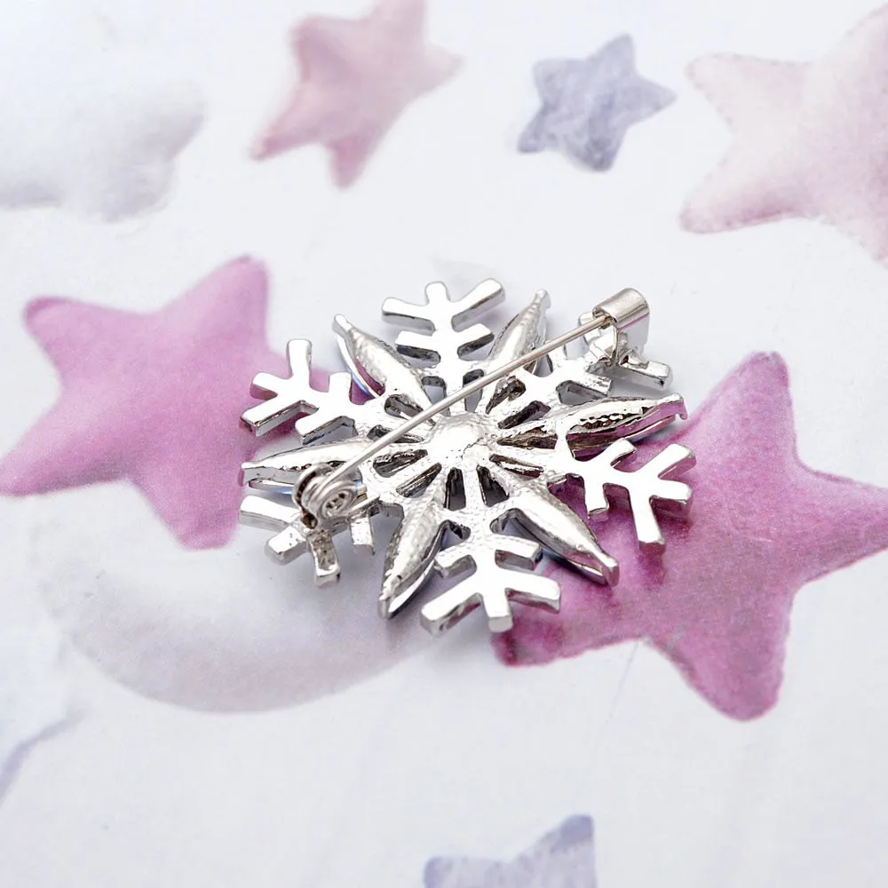 2 Styles Avaibale Rhinestone Snowflake Brooch