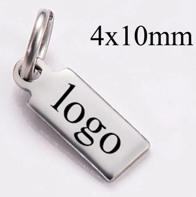 30 Custom Stainless Steel Charm, Rose Gold Silver Personalized Charm, Logo Charm, Laser Engraved Charm Beads For Jewelry Bracelets Making