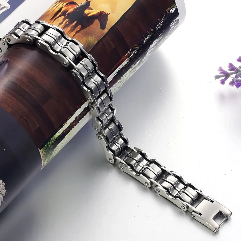 316L Stainless Steel Bracelet JEWELRY STAINLESS STEEL BRACELET Men Bracelet Silver color 23CM Men gift