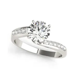4-Prong Solitaire Channel Swirl Diamond Engagement Ring(  0.6 CTW)