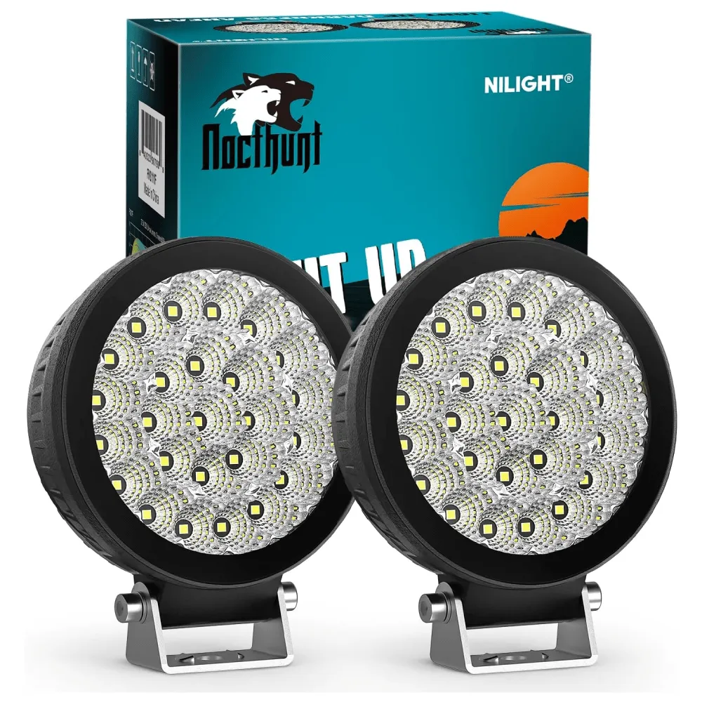 4.3 Inch 25LED Round Flood Built-in EMC LED Pod Lights (Pair)
