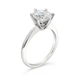 6-Prong Solitaire Tapered Band Diamond Engagement Ring