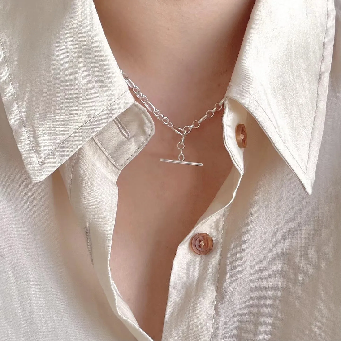 925 Sterling Silver Minimalist Quadrilateral Geometric Silver Necklaces