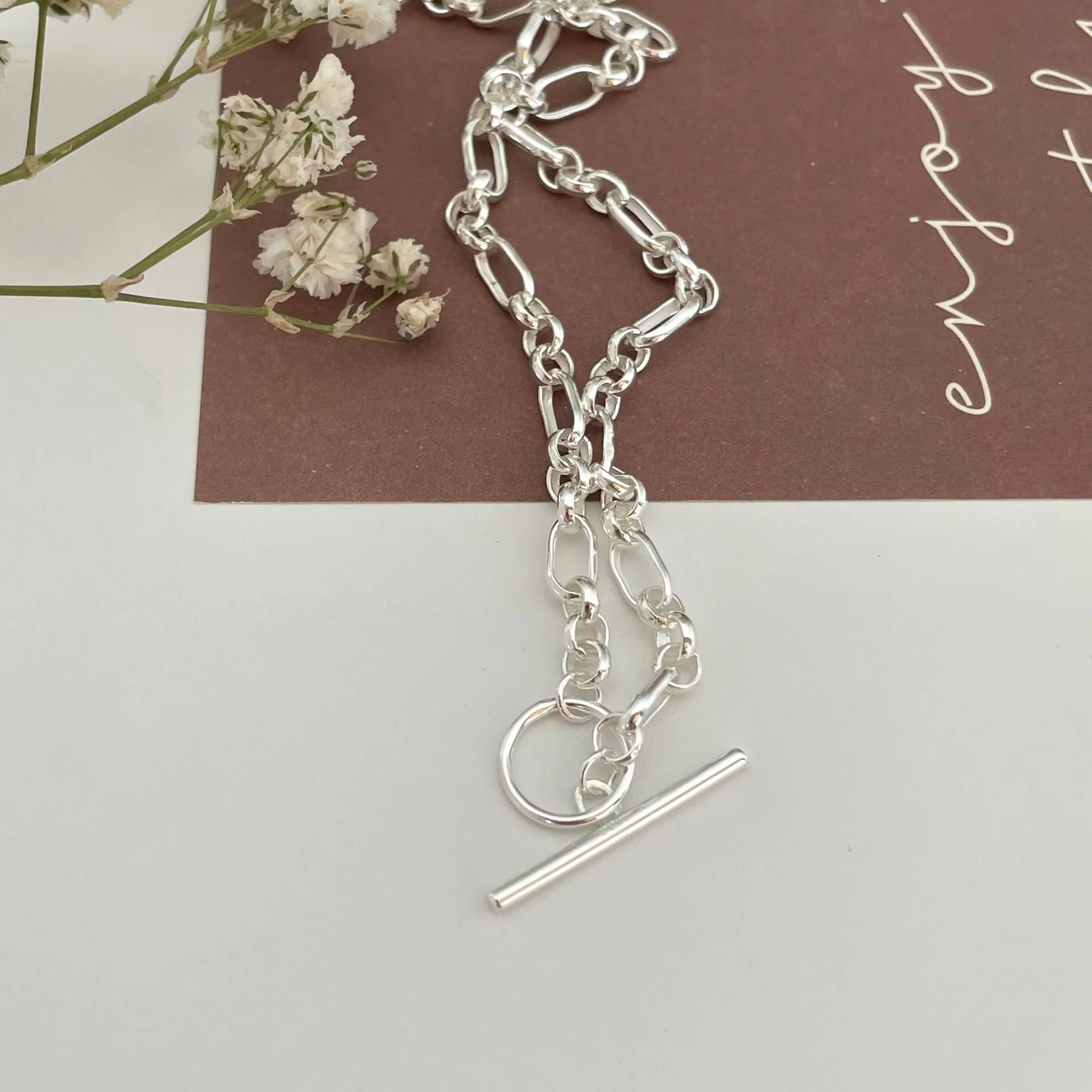 925 Sterling Silver Minimalist Quadrilateral Geometric Silver Necklaces