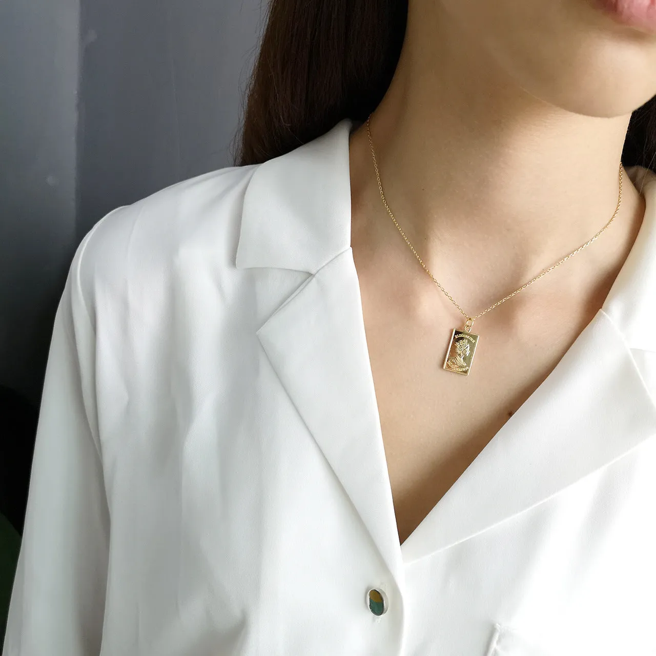 925 Sterling Silver Minimalist Quadrilateral Silver Necklaces