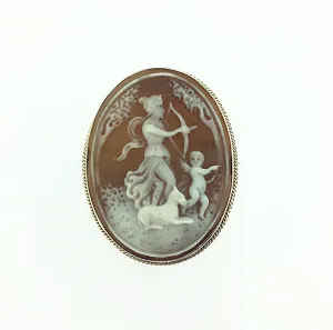 9ct Gold Shell Cameo Brooch