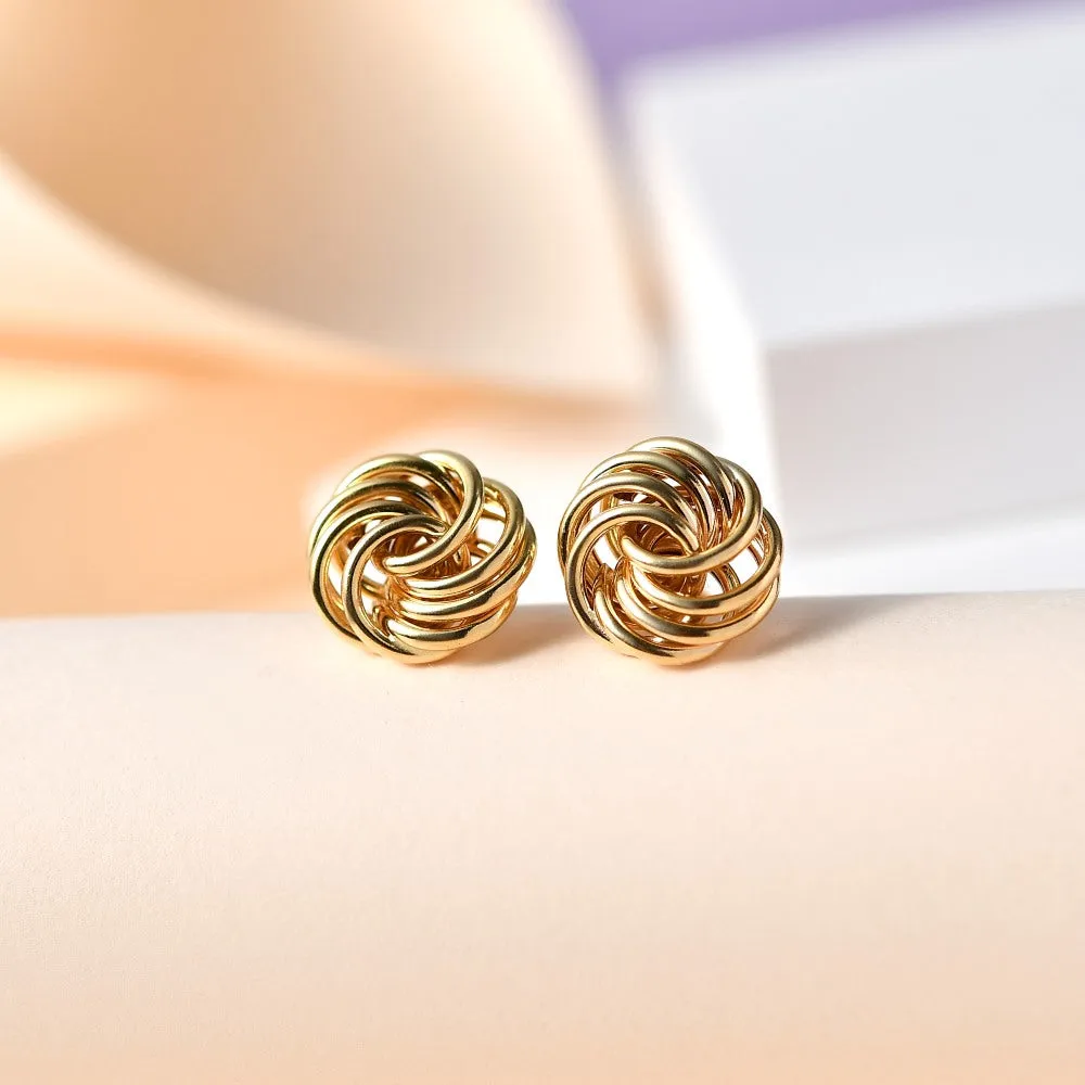 9k Yellow Gold Rose Petals Stud Earrings