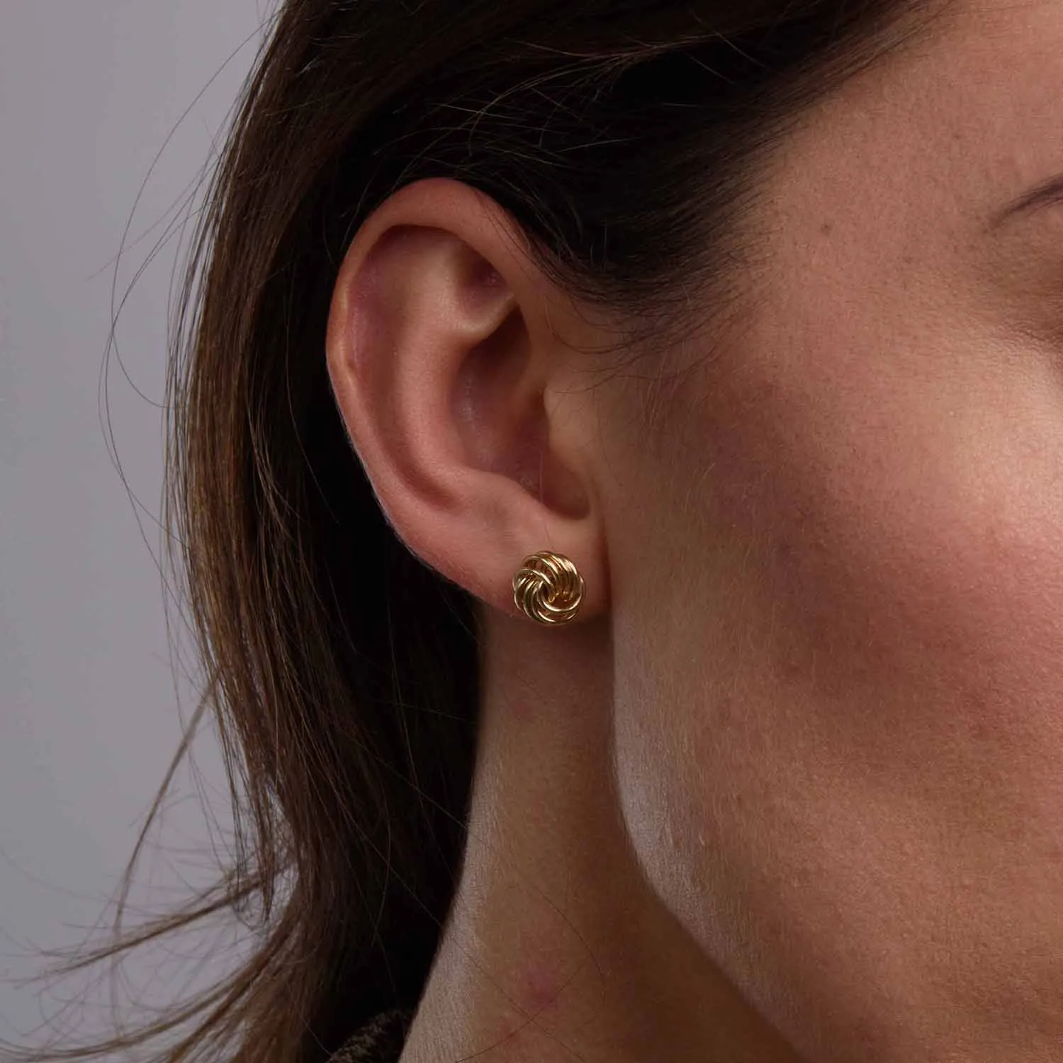 9k Yellow Gold Rose Petals Stud Earrings