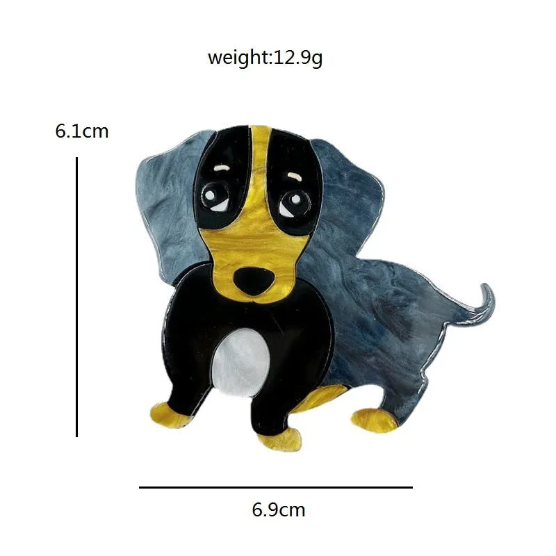 Acrylic Dog Brooches For Women Unisex Lovely Pets Animal Party Casual Brooch