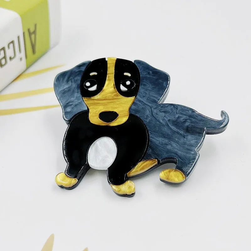 Acrylic Dog Brooches For Women Unisex Lovely Pets Animal Party Casual Brooch