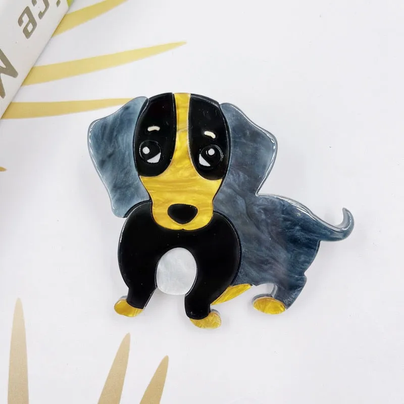 Acrylic Dog Brooches For Women Unisex Lovely Pets Animal Party Casual Brooch