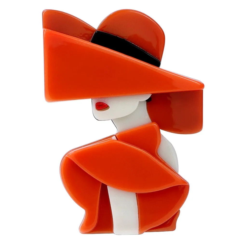 Acrylic Modern Lady Brooches For Women