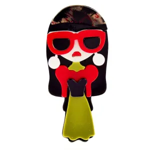 Acrylic Wear Big Eye-glasses Lady Brooches For Women