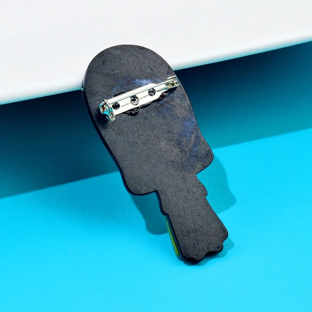 Acrylic Wear Big Eye-glasses Lady Brooches For Women