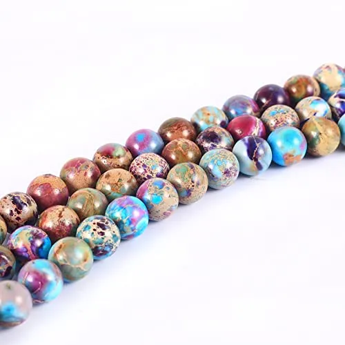ALZLDYS Bicolor Imperial Jasper Beads 87pcs 4mm Stone Beading Loose Gemstones Hole Size 1mm DIY Smooth Bead for Bracelet Necklace Earrings Jewelry Making