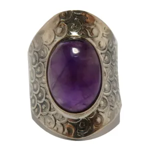 Amethyst Ring Aura Armor Purple Spiritual Stone Sterling Silver