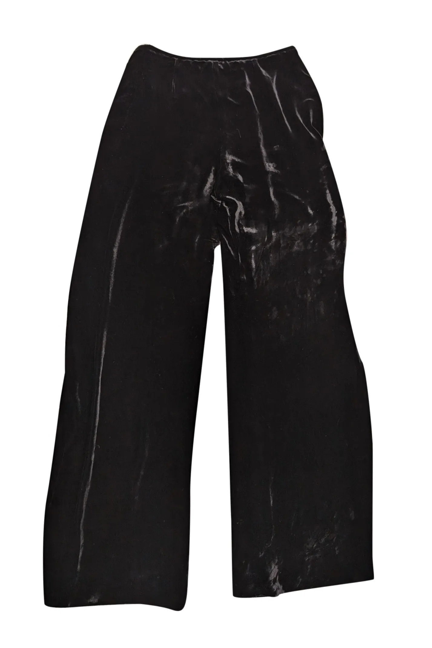 Armani Collezioni - Black Velvet Straight Leg Pants Sz 4