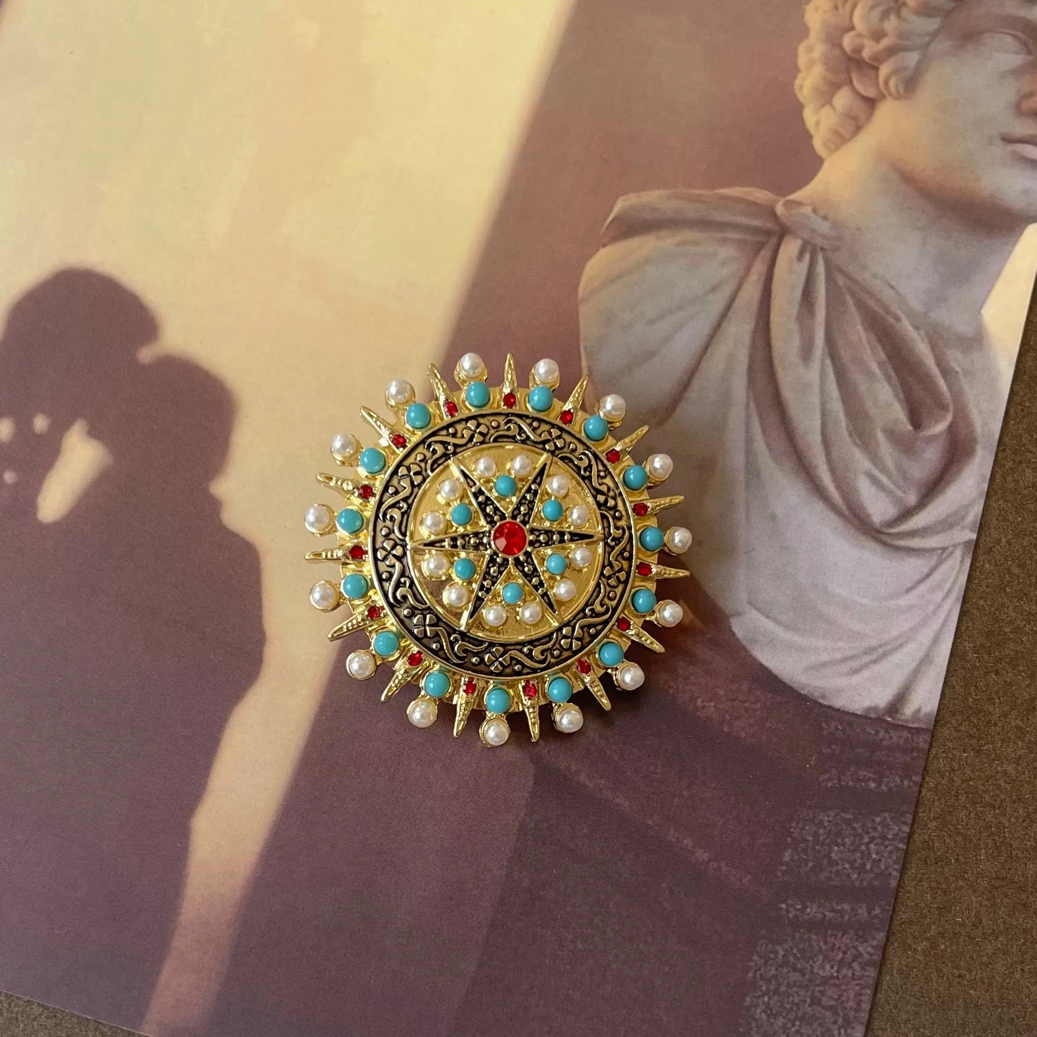 Baroque Women Palace Style Exquisite Rhinestone Cross Brooches