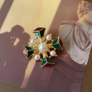 Baroque Women Palace Style Exquisite Rhinestone Cross Brooches