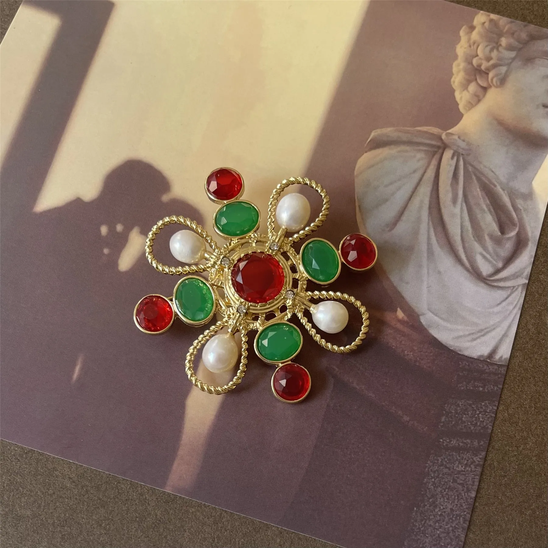 Baroque Women Palace Style Exquisite Rhinestone Cross Brooches