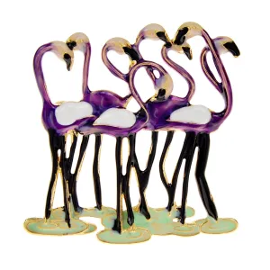 Beautiful Enamel Flamingo Brooches For Women