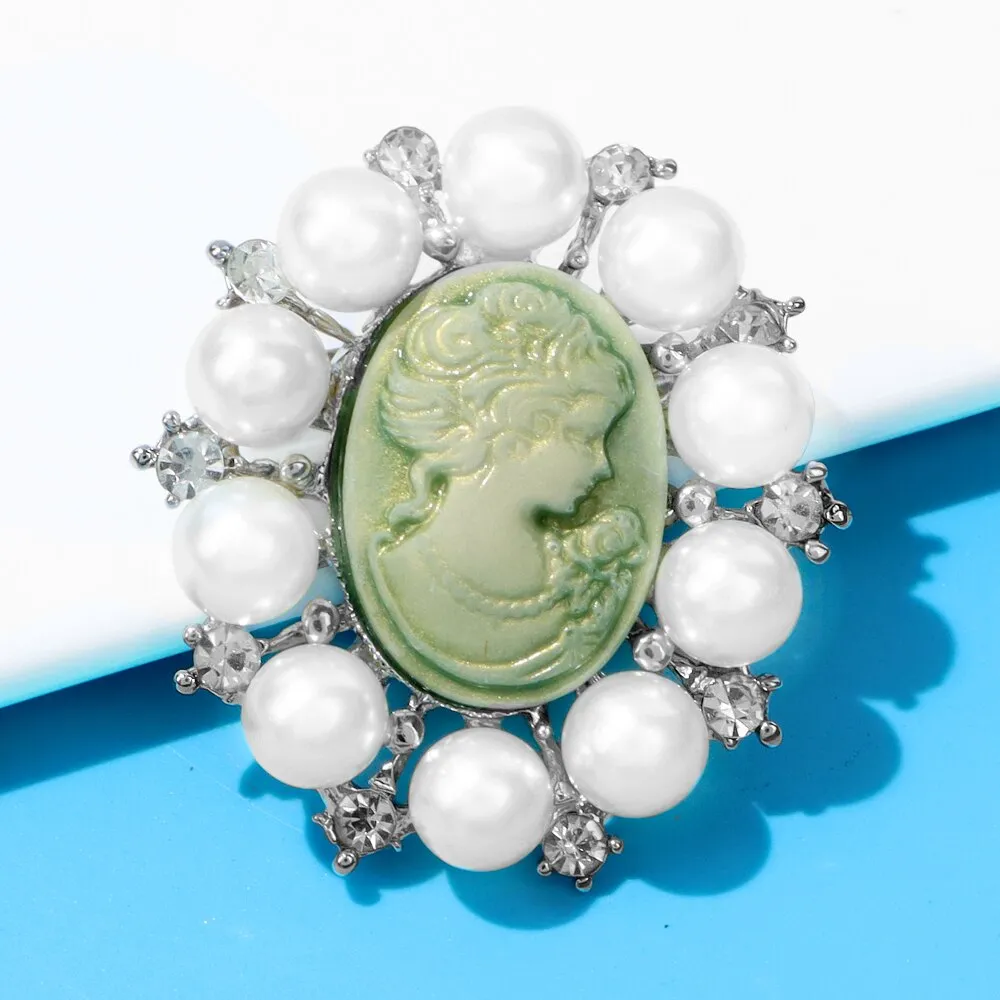 Beauty Head Embossed Brooches For Women