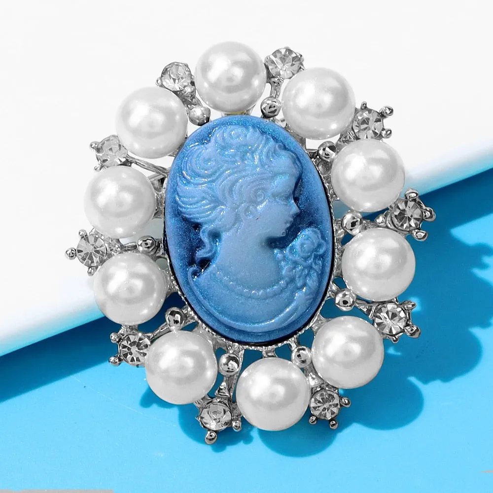 Beauty Head Embossed Brooches For Women