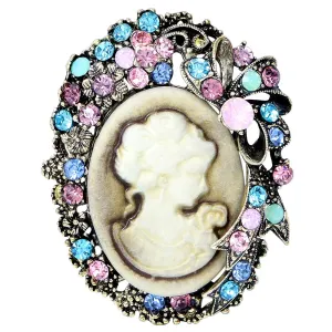 Beauty Head Embossed Brooches For Women