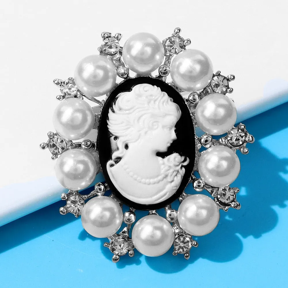 Beauty Head Embossed Brooches For Women