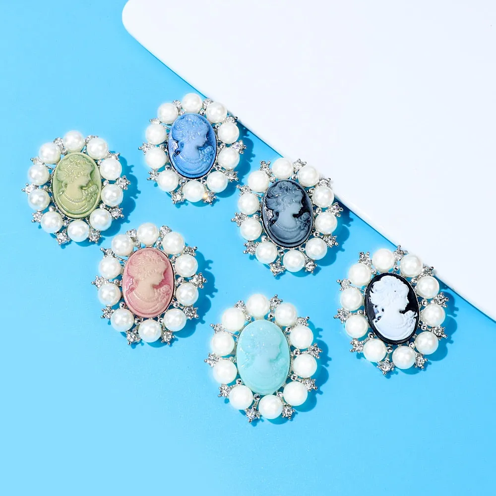 Beauty Head Embossed Brooches For Women