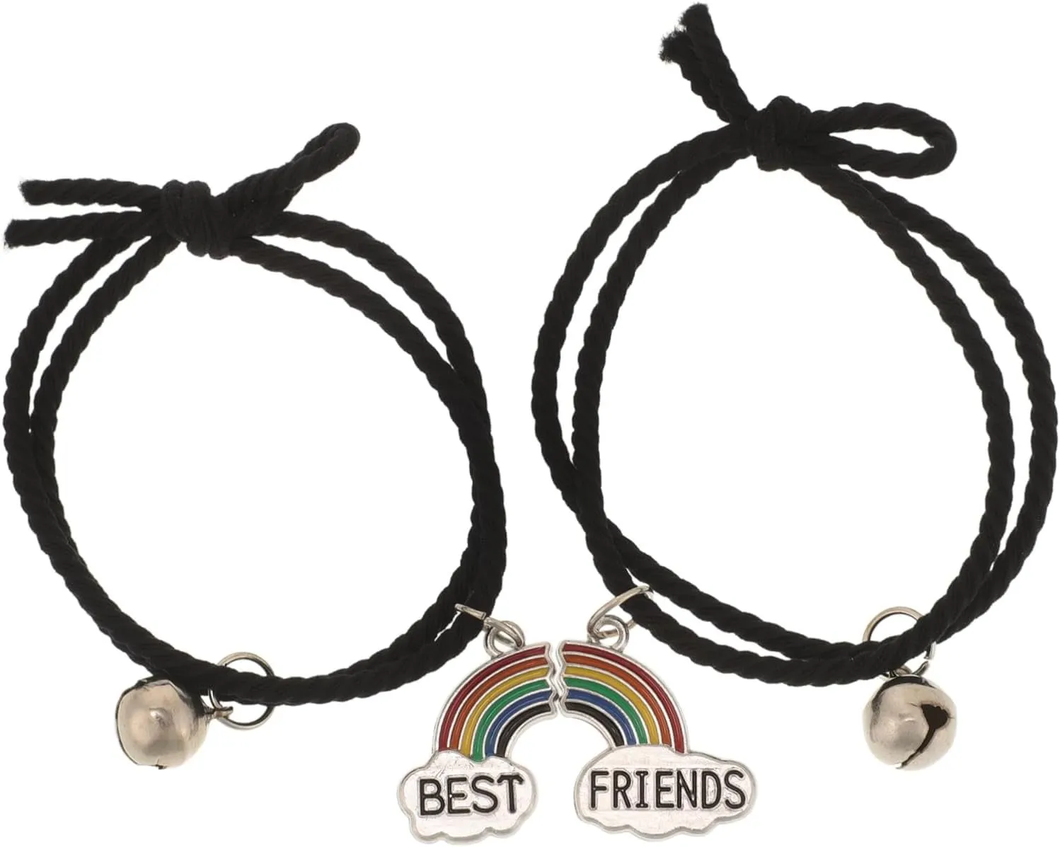 BESPORTBLE 2pcs Rainbow Bell Friendship Bracelets Matching Accessory for Friends Sterling Charm Design Comfortable Fit for Everyday Wear